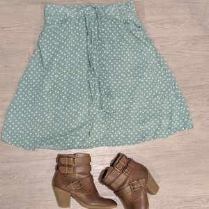 Downeast polkadot blue/teal skirt